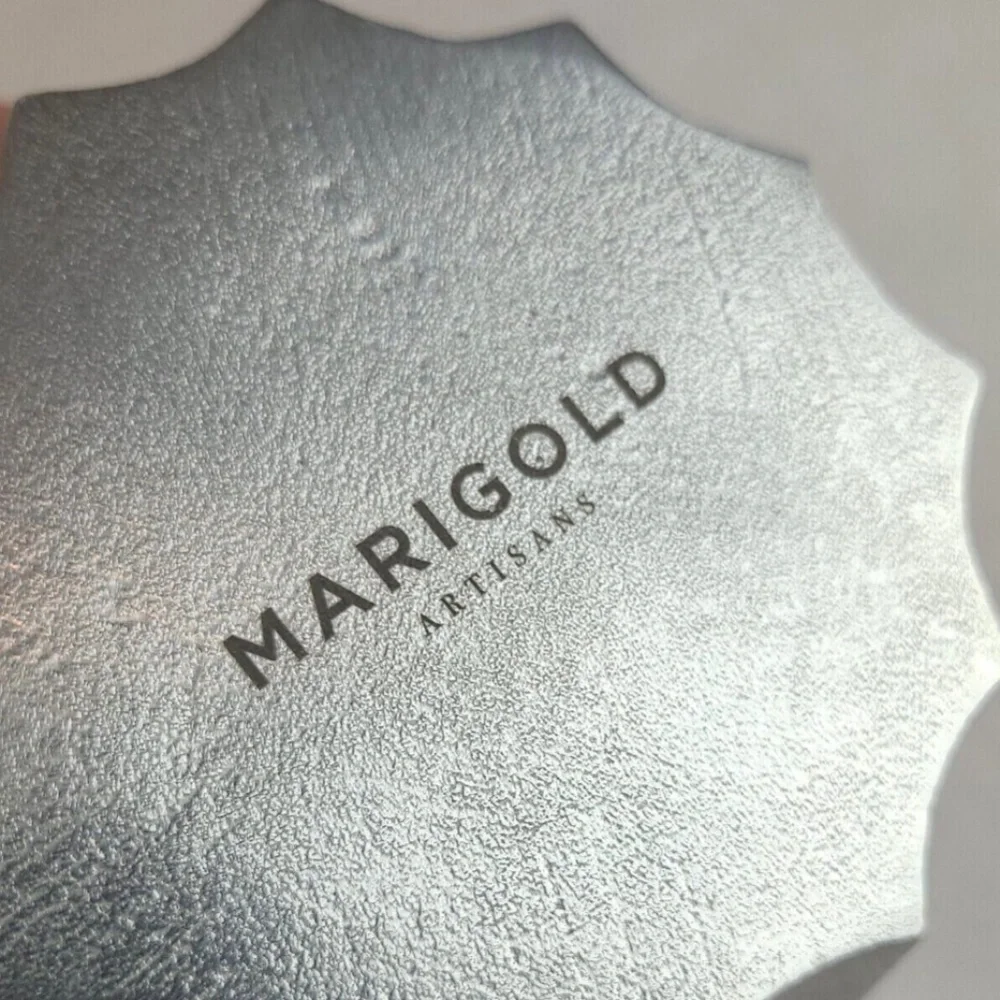NEW NEW Marigold Artisans Silver and Blue Enamel Fluted Bowl